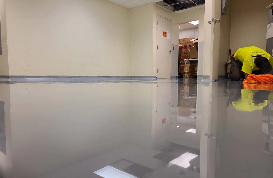 Polished Concrete flooring of corridor of Building