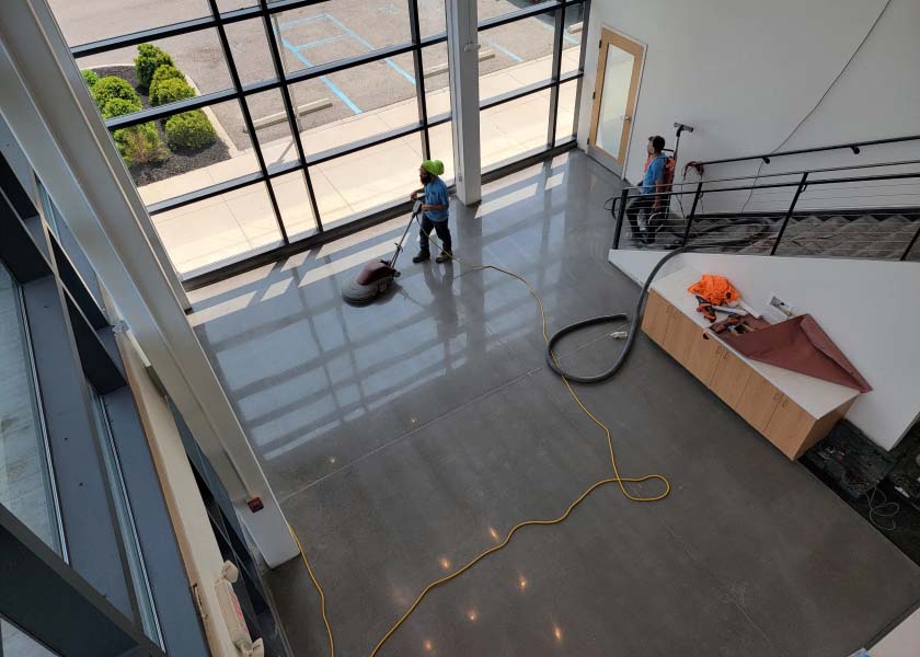 Blacktip Flooring Solutions Polished Concrete flooring of corridor of Building